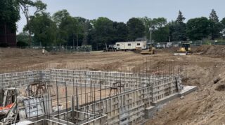 Concrete foundation walls in progress at new Chapel View Care Center.